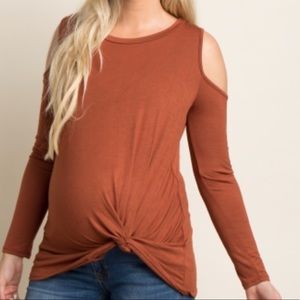 Pinkblush Cold Shoulder Maternity Shirt
